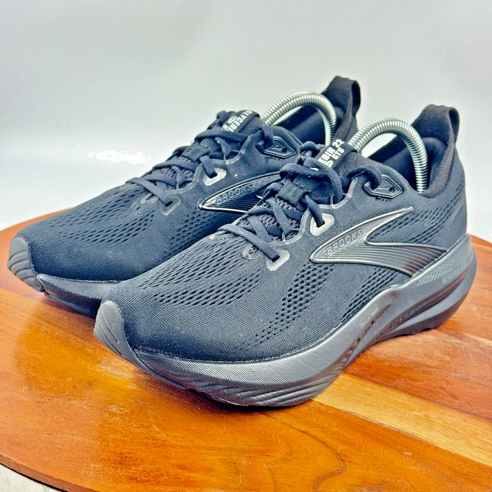 BROOKS Glycerin GTS 22 Triple Black Ebony WOMENS 9.5 B Running Shoes 1204351B020